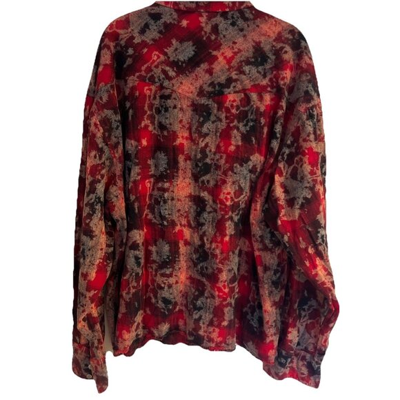 YoungLA Outlaw Flannel Shirt Sample Men's SZ Med Plaid Red/Black Sz XXL - Picture 5 of 12
